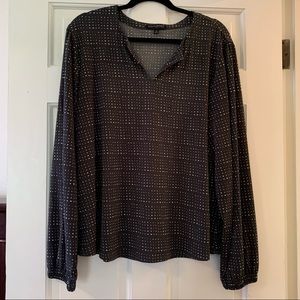 Banana Republic Long Sleeve Polka Dot Dressy Top